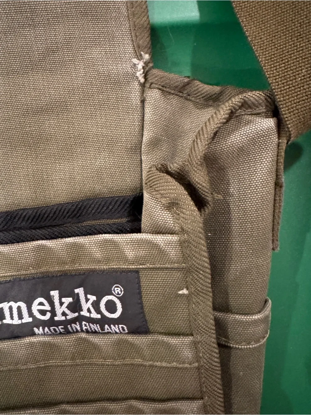 Marimekko Olive Green Canvas Messenger Bag